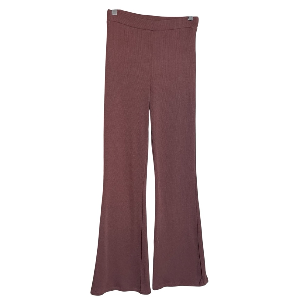Zara Wide Leg Flare Pants in Mauve Pink
